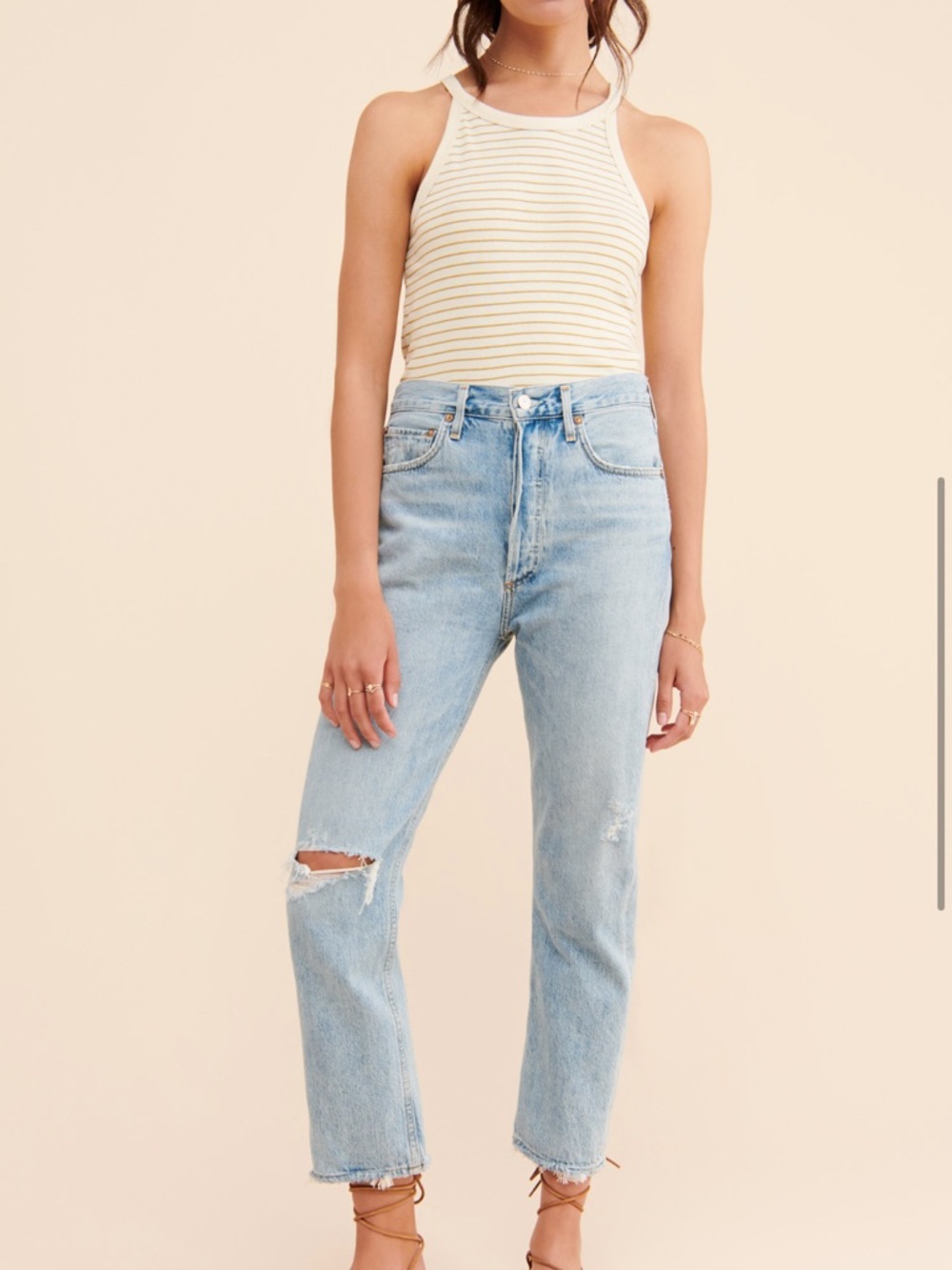 Agolde Riley High Rise Cropped Straight Jeans - Picture 3 of 4